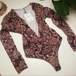 ZARA Snakeskin Bodysuit, M